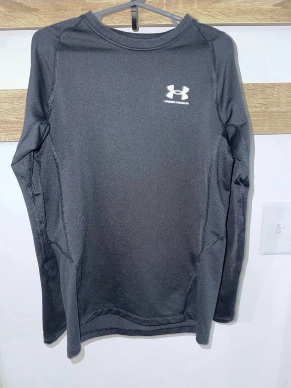 Kids Under Armour Black Long Sleeve Athletic Compression Shirt